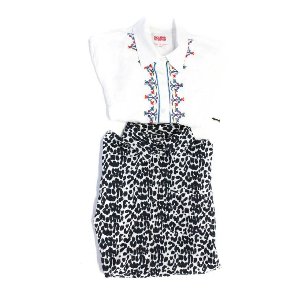 Solid & Striped Womens Embroidered Button Down Sh… - image 1